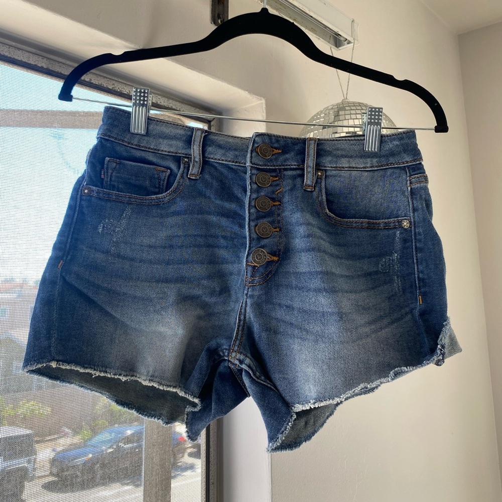 Vigoss Dark Blue Jean Shorts with Button Fly